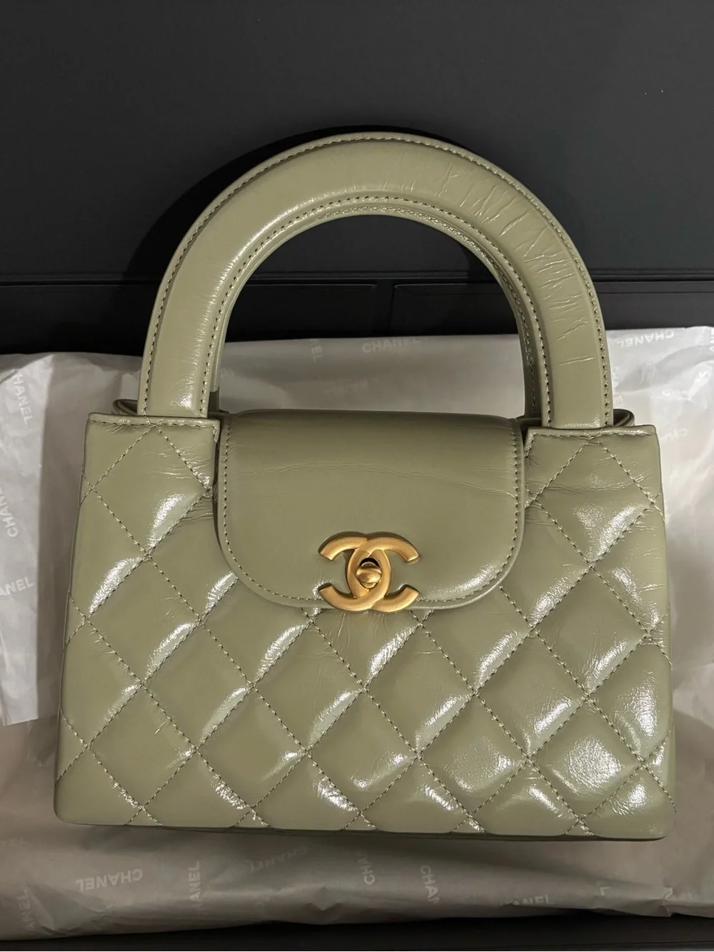 Chanel Nano Kelly Sage Green